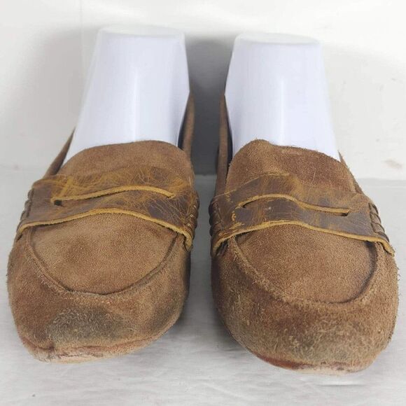 Freebird By Steven Women's NATIV US 8 Brown Leather Distressed Slip On Flats - Picture 2 of 9